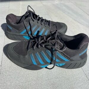 K-Swiss Black and Blue Pickleball Shoes